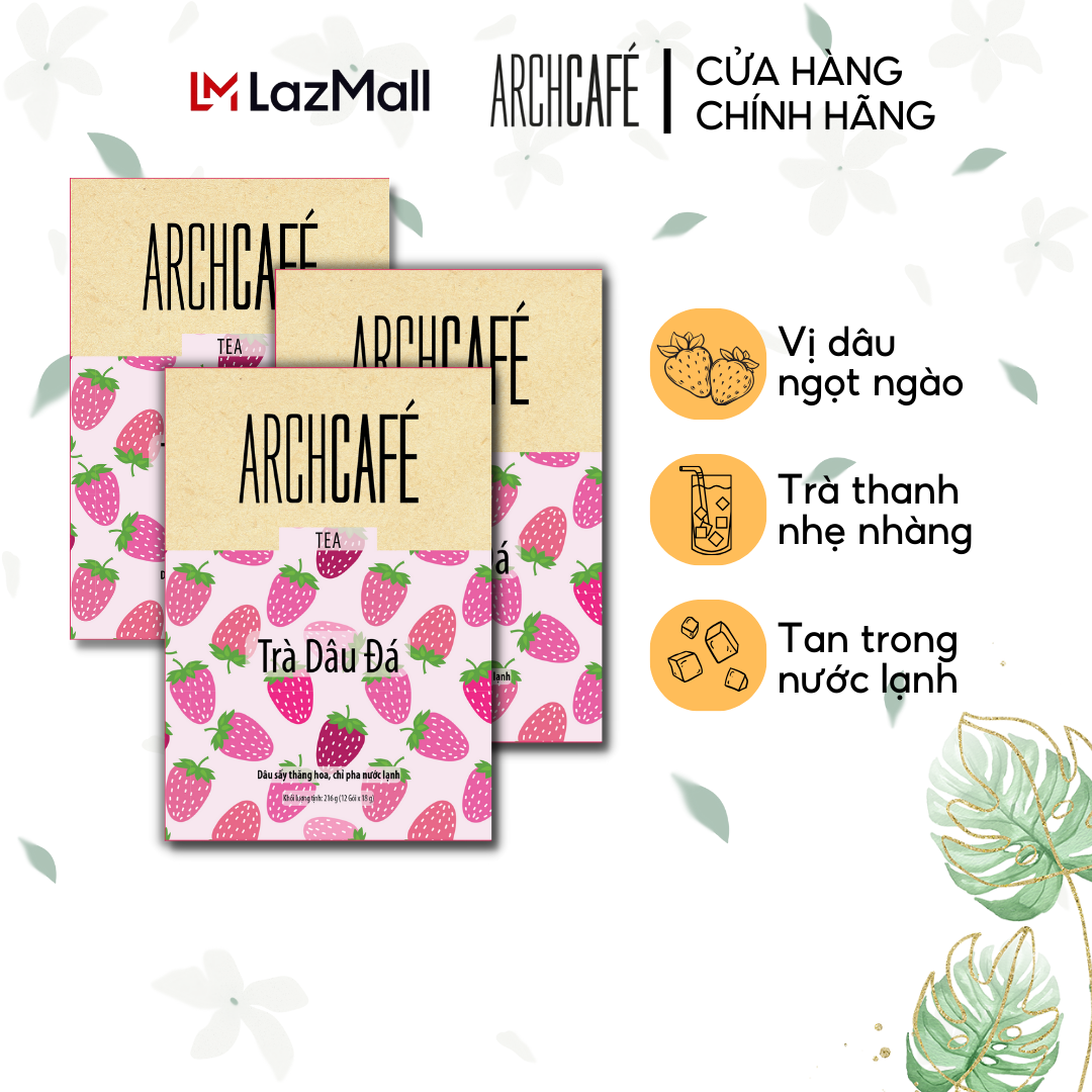 Combo 3 Trà Dâu Đá - Trà trái cây hoà tan Archcafé