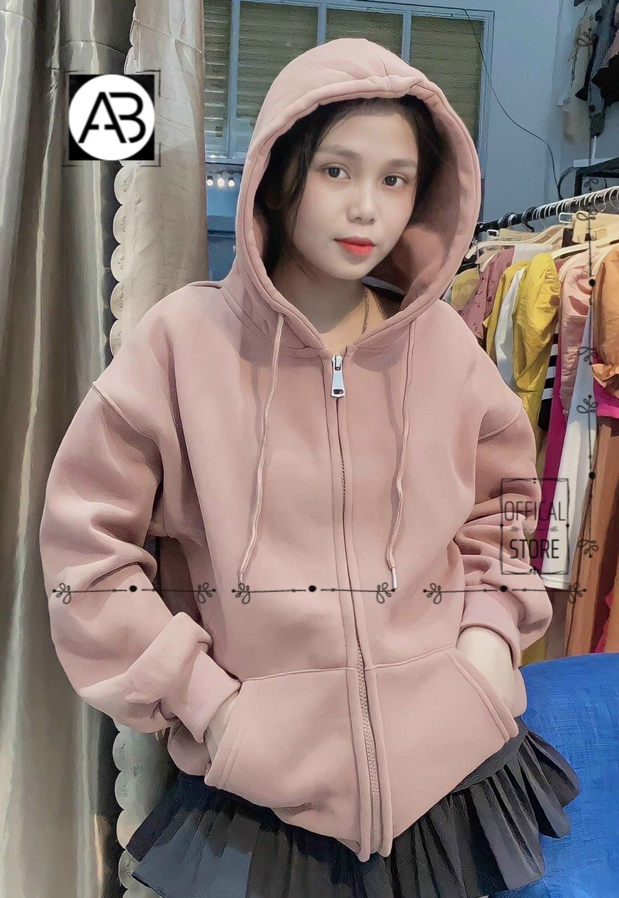 [AB SHOP] ÁO HOODIE NỈ TRƠN ZIP BASIC NAM NỮ SL003 [HCM]