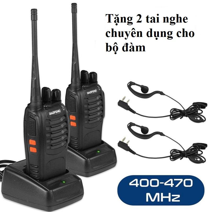 Máy bộ đàm BAOFENG BF888S + TAI NGHE, BAO GỒM PIN VÀ ĐỐC SẠC, KẾT NỐI ĐƠN GIẢN, KHOẢNG CÁCH XA THUẬN TIỆN CHO NHÀ HÀNG, KHÁCH SẠN, QUẢN LÝ CHUNG CƯ, XƯỞNG SẢN SUẤT LỚN...