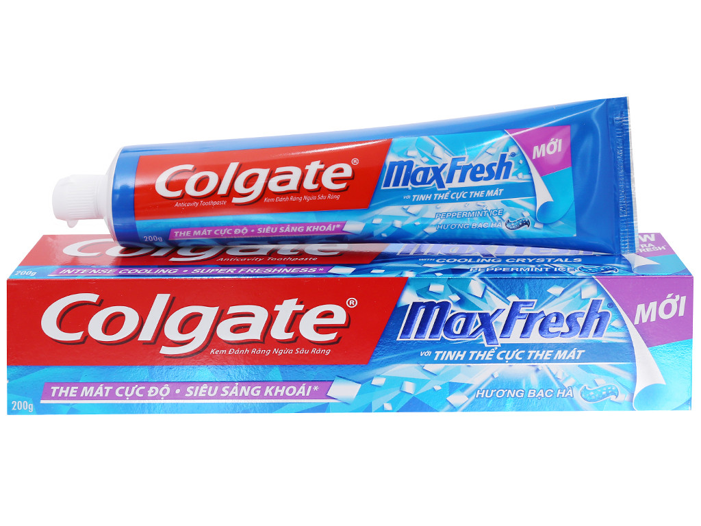 Kem đánh răng Colgate MaxFresh hương bạc hà 200g - KDRCGMFBH200G