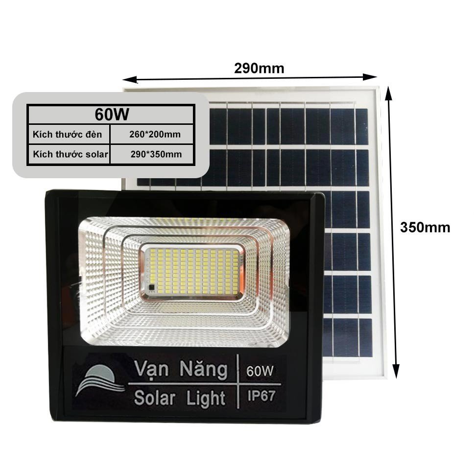 Freeshipmax đèn pha năng lượng mặt trời vạn năng 60w