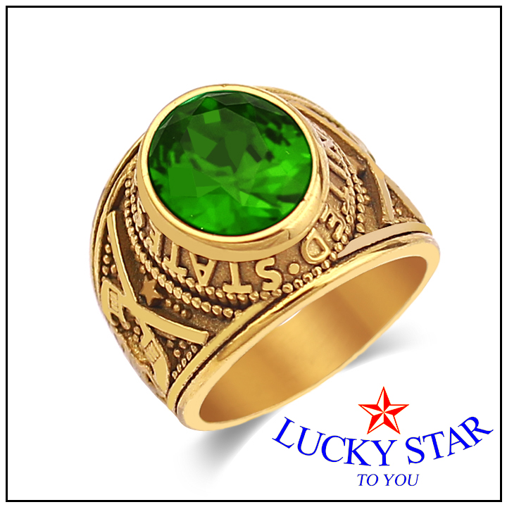 Nhẫn inox bản tròn đính đá mạ lớp vàng 24k không đen