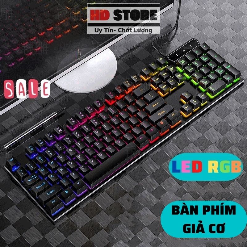 Bàn phím giả cơ có đèn led 7 màu (Bảo hành 3 tháng)