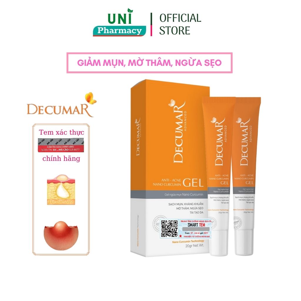 Decumar Nano New Gỉam Mụn Mờ Thâm Ngăn Ngừa Sẹo Tái Tạo Da Hàng Chính Hãng Tub 20g
