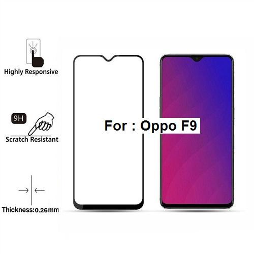 [FULL-ĐEN] Miếng kính cường lực Full viền màn hình điện thoại Oppo F9