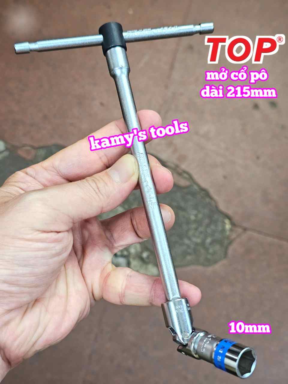 Bộ đầu lắc léo mở cổ pô xe máy loại tốt 10mm dài 215mm Top