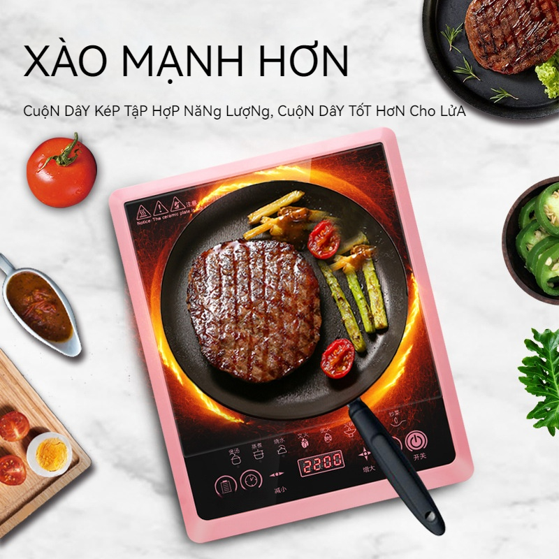 Bếp Từ Thông Minh Hồng Bếp Từ Kính Cường Lực Siêu Bền Bếp Từ Đa Năng Tiết Kiệm Điện