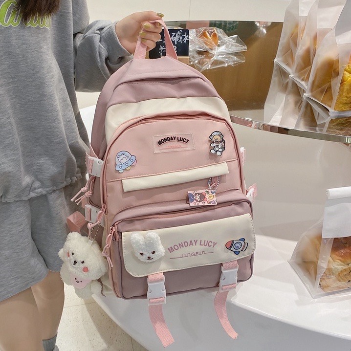 Balo nữ nam thời trang đi học, đi chơi. Balo Mini đi học túi cặp xách phong cách ulzzang Hàn Quốc phối màu ( balo tuseday)