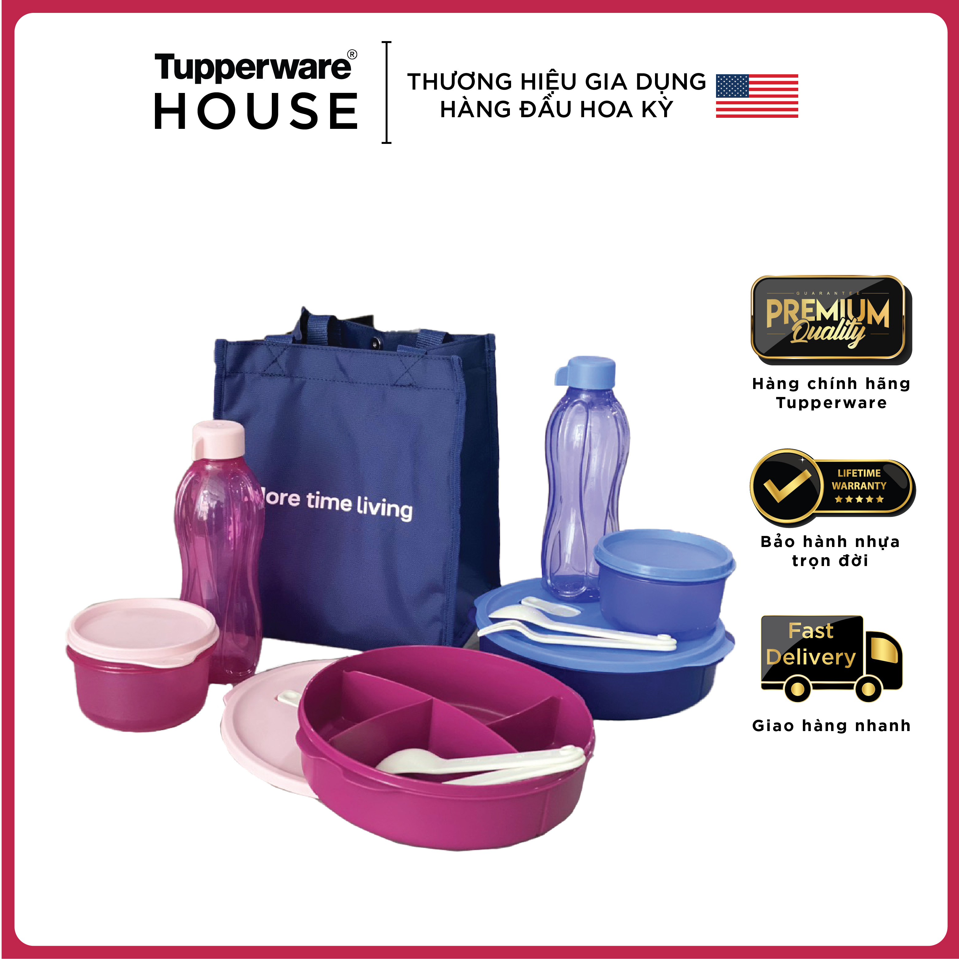 Bộ hộp cơm và bình nước Tupperware Fit to Go