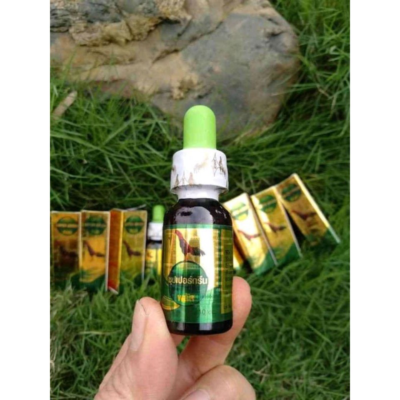 (HEN XANH THÁI LAN)Super green plus-hen xanh Thái lan[lọ 10ml]-hen,khò khè siêu hiệu quả cho gà đá.thuốc gà đá Thái Lan.
