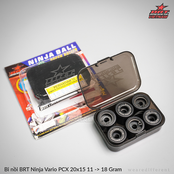 BI NỒI TUỲ CHỈNH TRỌNG LƯỢNG BRT NINJA BALL dành cho xe Vario/AirBlade/NVX/Luvias/Nouvo/Vision/PCX/SH/Hayate - HÀNG CHÍNH HÃNG