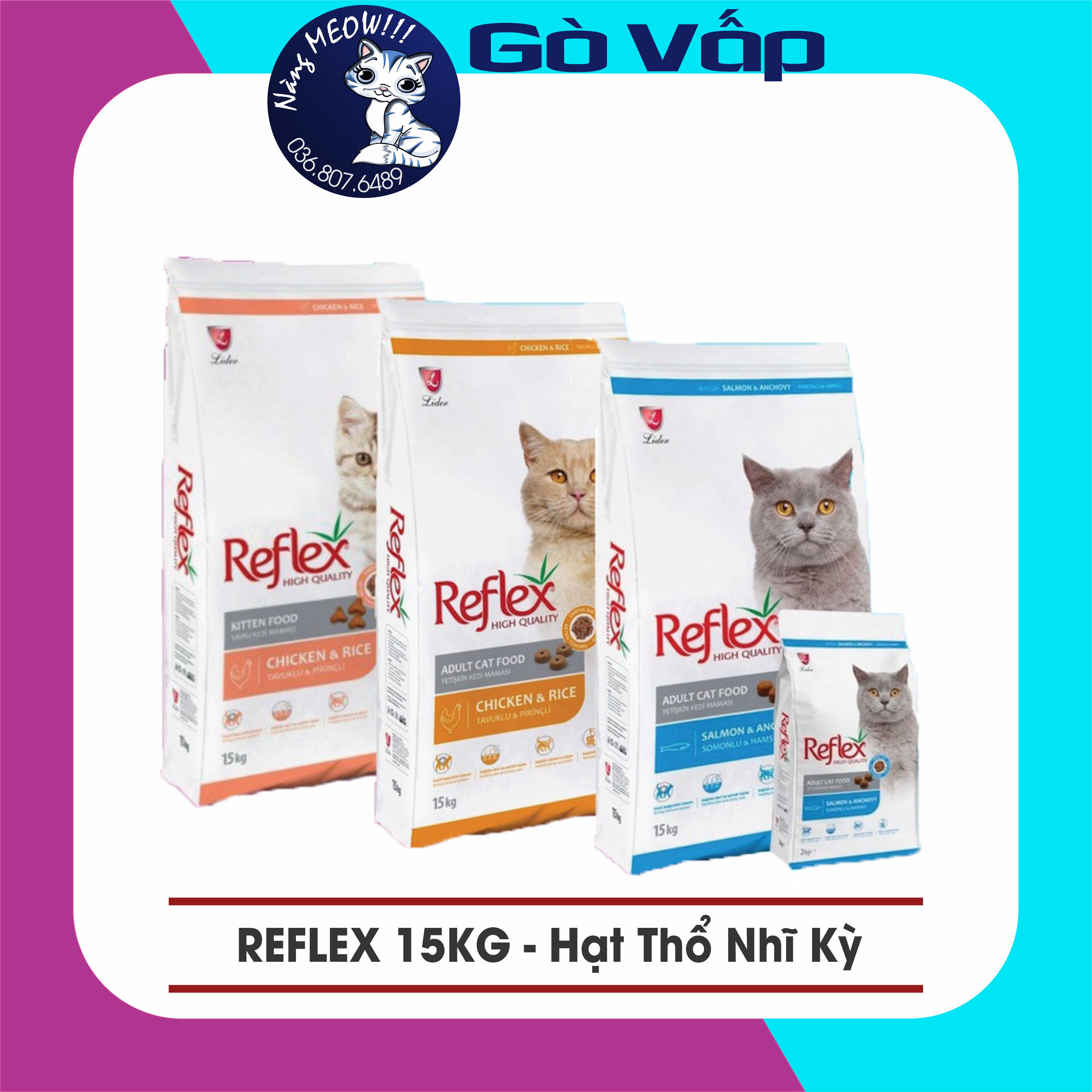 Hạt cho mèo reflex bao 15kg