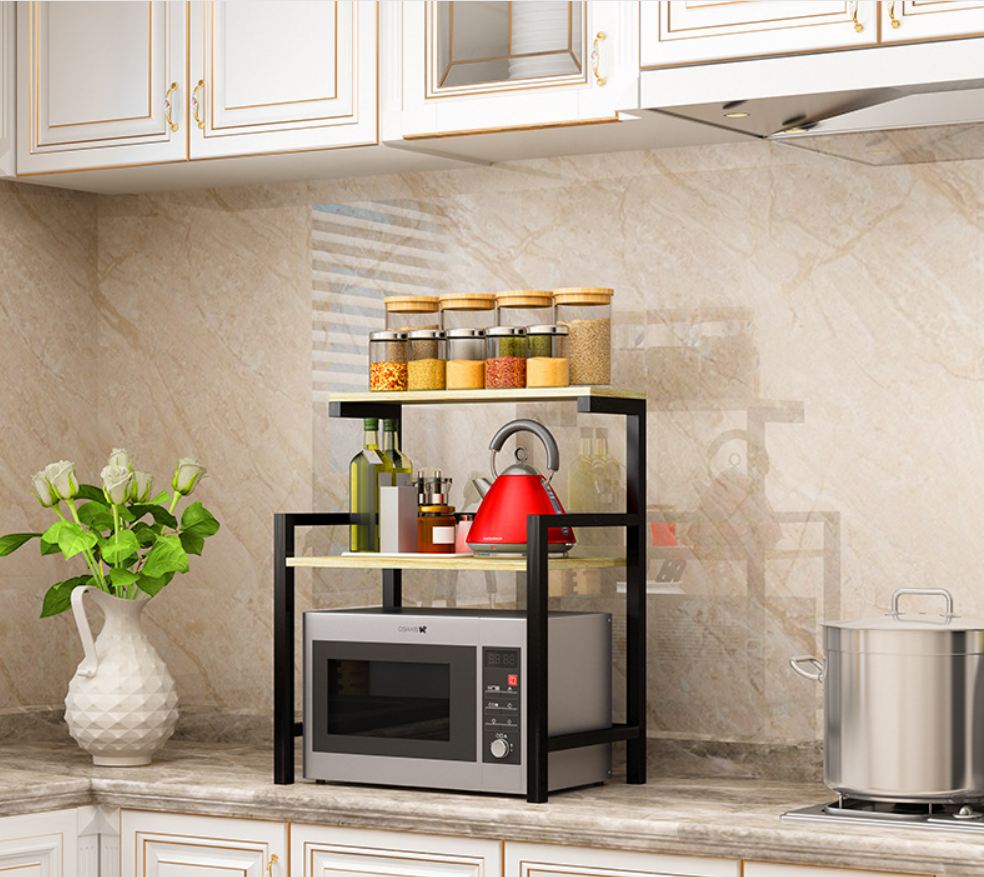 Kệ lò vi sóng 2 tầng lửng khung thép 52x35x67 - Kệ lò vi sóng 2 tầng