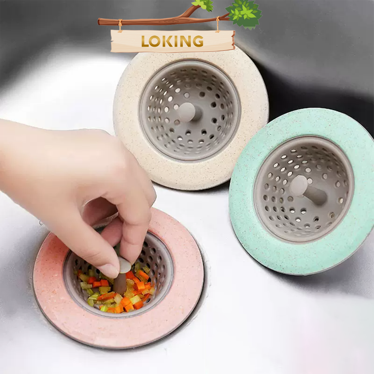 Phễu lọc rác silicone chặn rác, bồn rửa bát, nhà vệ sinh, chặn rác - LOKING