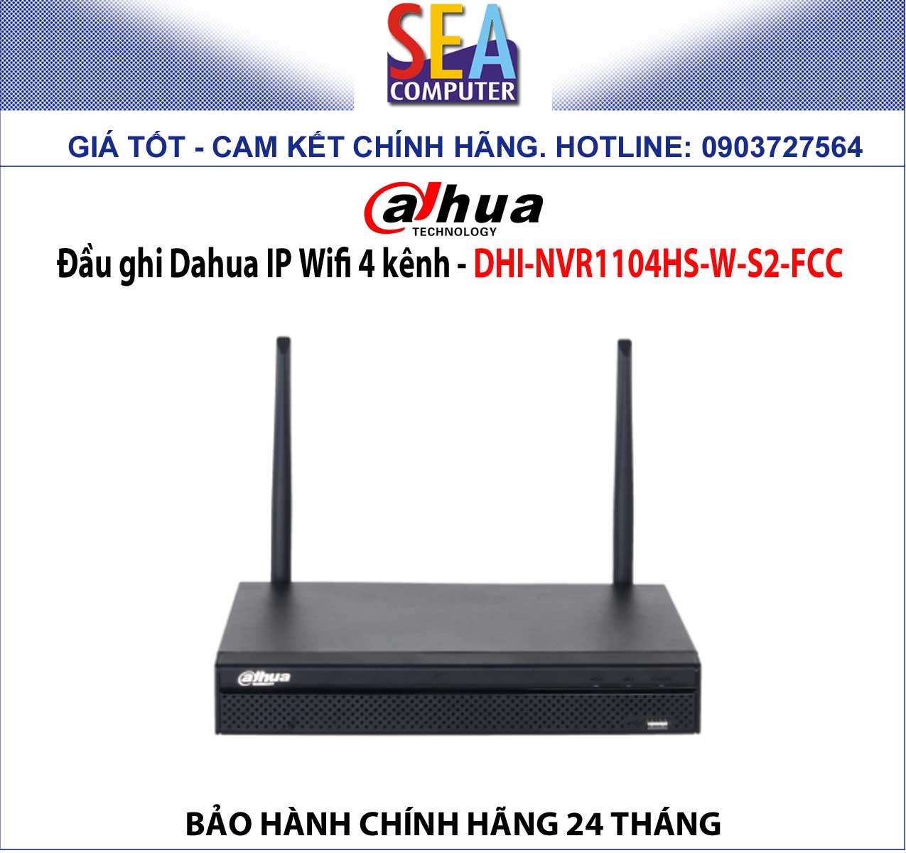 Đầu ghi Dahua IP Wifi 4 kênh - DHI-NVR1104HS-W-S2-FCC