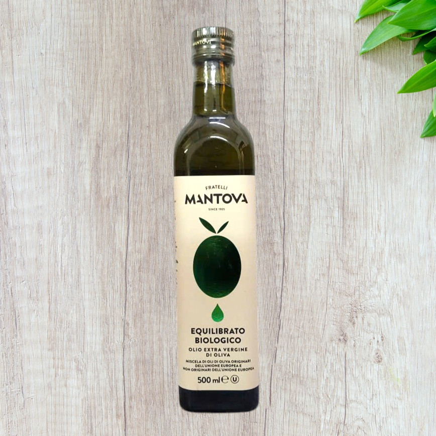 MANTOVA [chai TT 500ml] DẦU Ô LIU SIÊU NGUYÊN CHẤT HỮU CƠ Ý Organic Extra Virgin Olive Oil