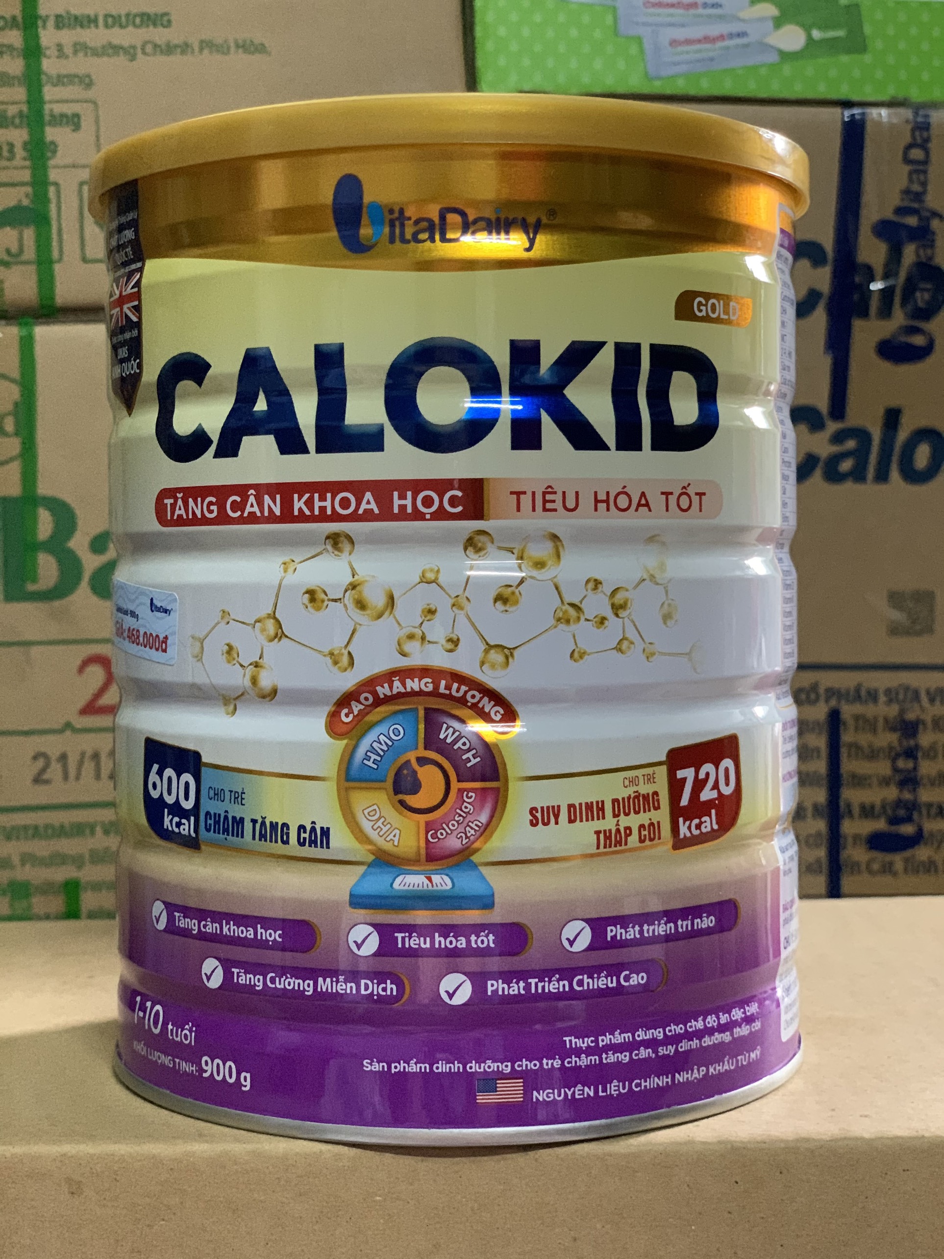 Sữa Calokid Gold 900g (trẻ biếng ăn 1 – 10 tuổi) + VC tích lũy chỉ 3.3