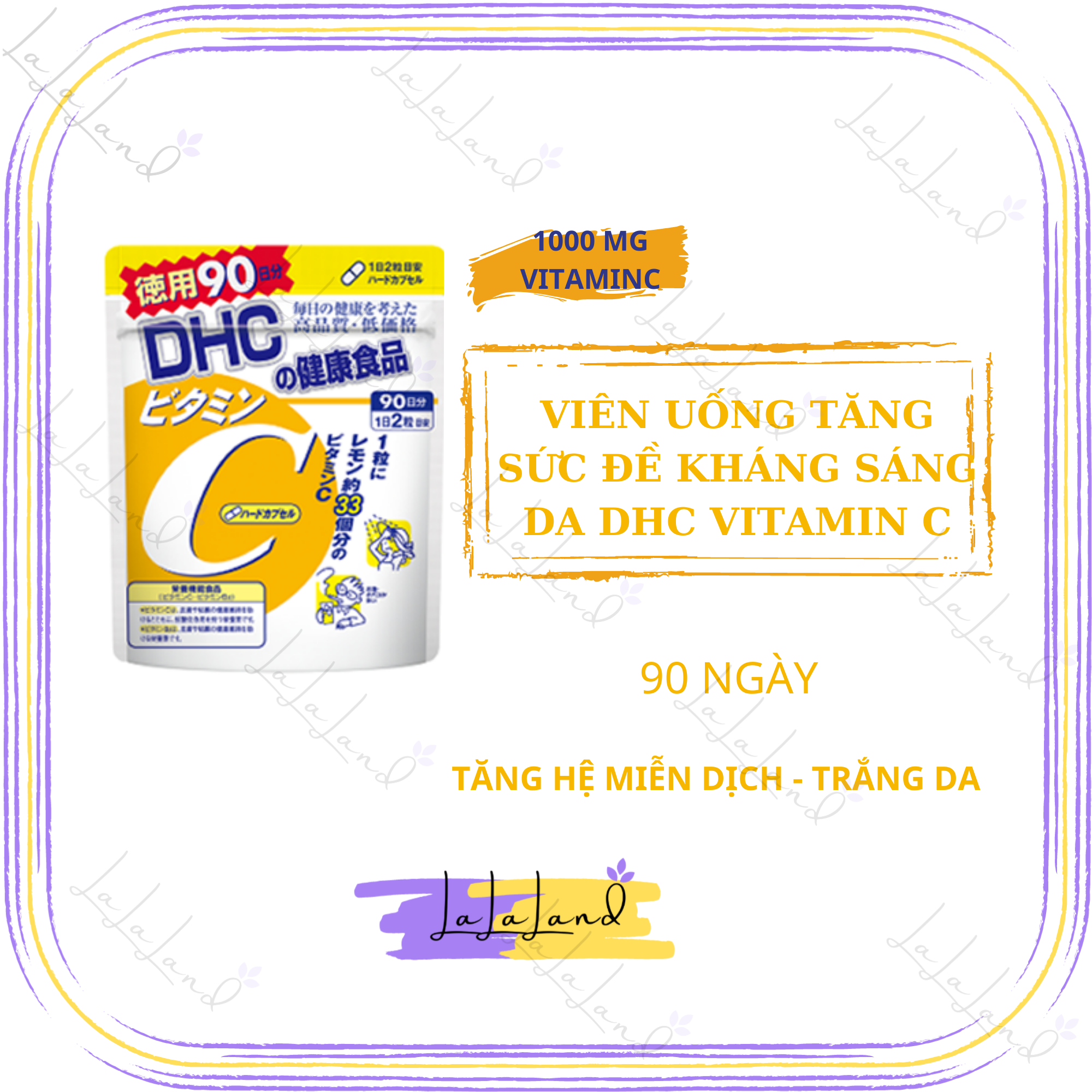 [HCM](Gói 180 viên 90 ngày) Viên uống DHC Vitamin C tăng sức đề kháng ngăn ngừa lão hóa tăng sinh collagen và làm sáng da