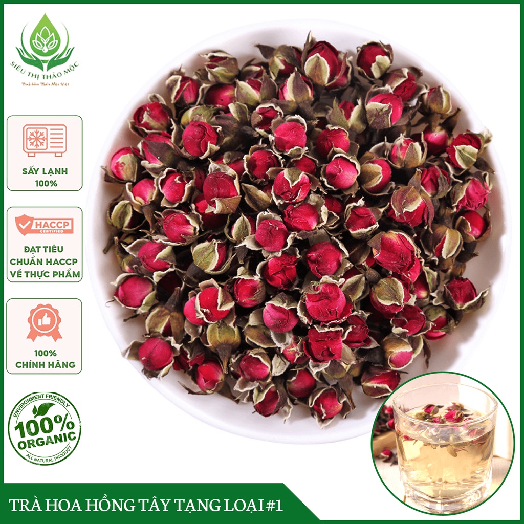 Trà hoa hồng tây tạng 100gr sấy khô nguyên nụ thơm đẹp đẹp da, giảm stress, thải độc, chống lão hóa