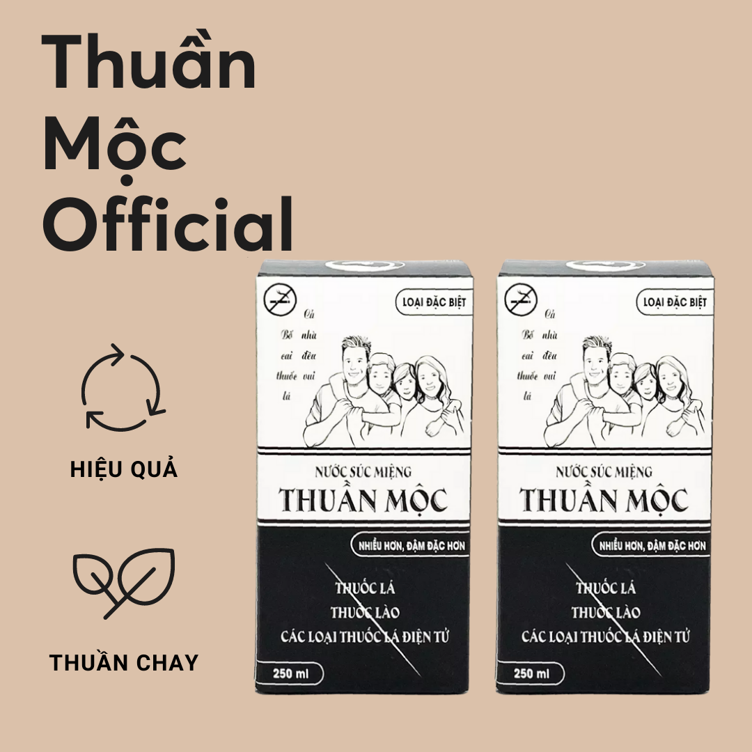 Bộ 2 chai nước súc miệng thuần mộc cao cấp thanh mộc hương không mệt mỏi, không tái nghiện