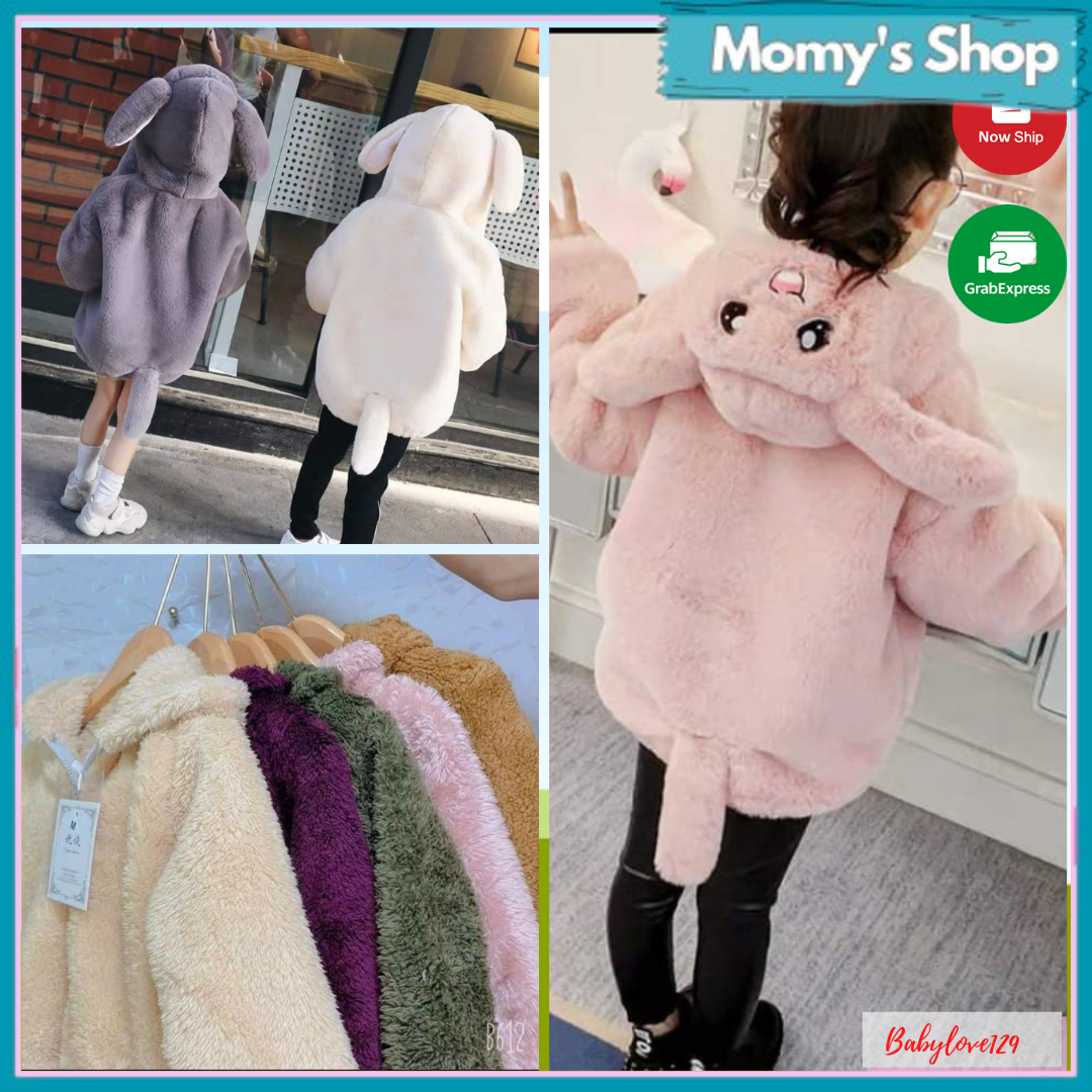 Áo khoác lông tai thỏ cho bé 8-18kg