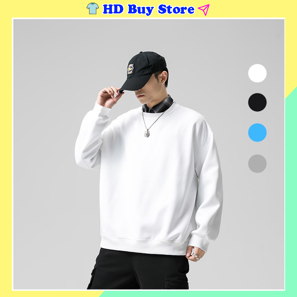 Áo Sweater nam nữ cổ tròn trơn basic thời trang phong cách Hàn Quốc - áo nỉ sweater unisex, áo hoodie nữ chất liệu nỉ bông mềm mại ấm áp