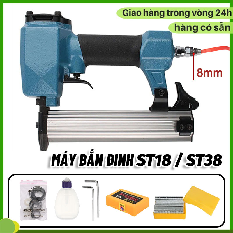 Máy Bắn Đinh Bê Tông ST38/ST18, Súng Bắn Đinh Bê Tông Chạy Khí Hơi, Bắn đinh bằng khí nén ST38, Đinh vào vật liệu như tường, bê tông, gỗ