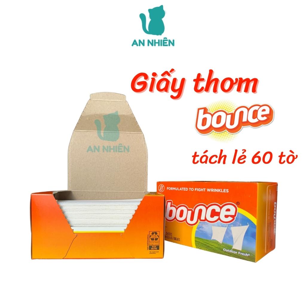 Giấy thơm Bounce Mỹ tách lẻ 60 tờ - Giấy sấy thơm, hạn chế nhăn vải