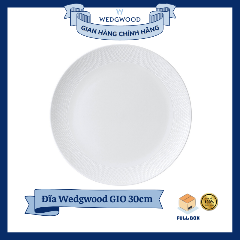 Đĩa ăn sứ xương wedgwood gio 30cm gio plate coupe nhập khẩu anh quốc
