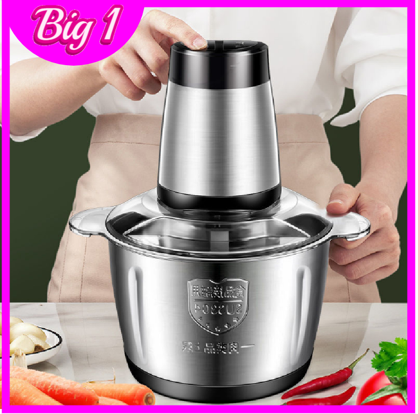 【XẢ HÀNG 】Máy xay thịt cối inox đa năng xay thực phẩm Tiện Dụng 2L