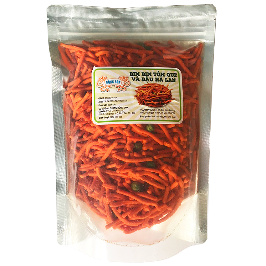 [HCM]Bim Que & Đậu Hà Lan 350G (Túi Zip) Thương Hiệu Rồng Con - Đồ Ăn Vặt