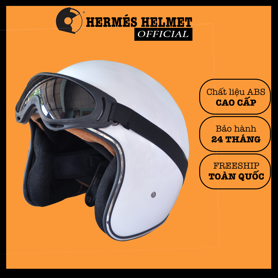[HCM]Nón bảo hiểm 3/4 kèm kính UV thời trang / Non bao hiem 3/4 / Mu bao hiem 3/4