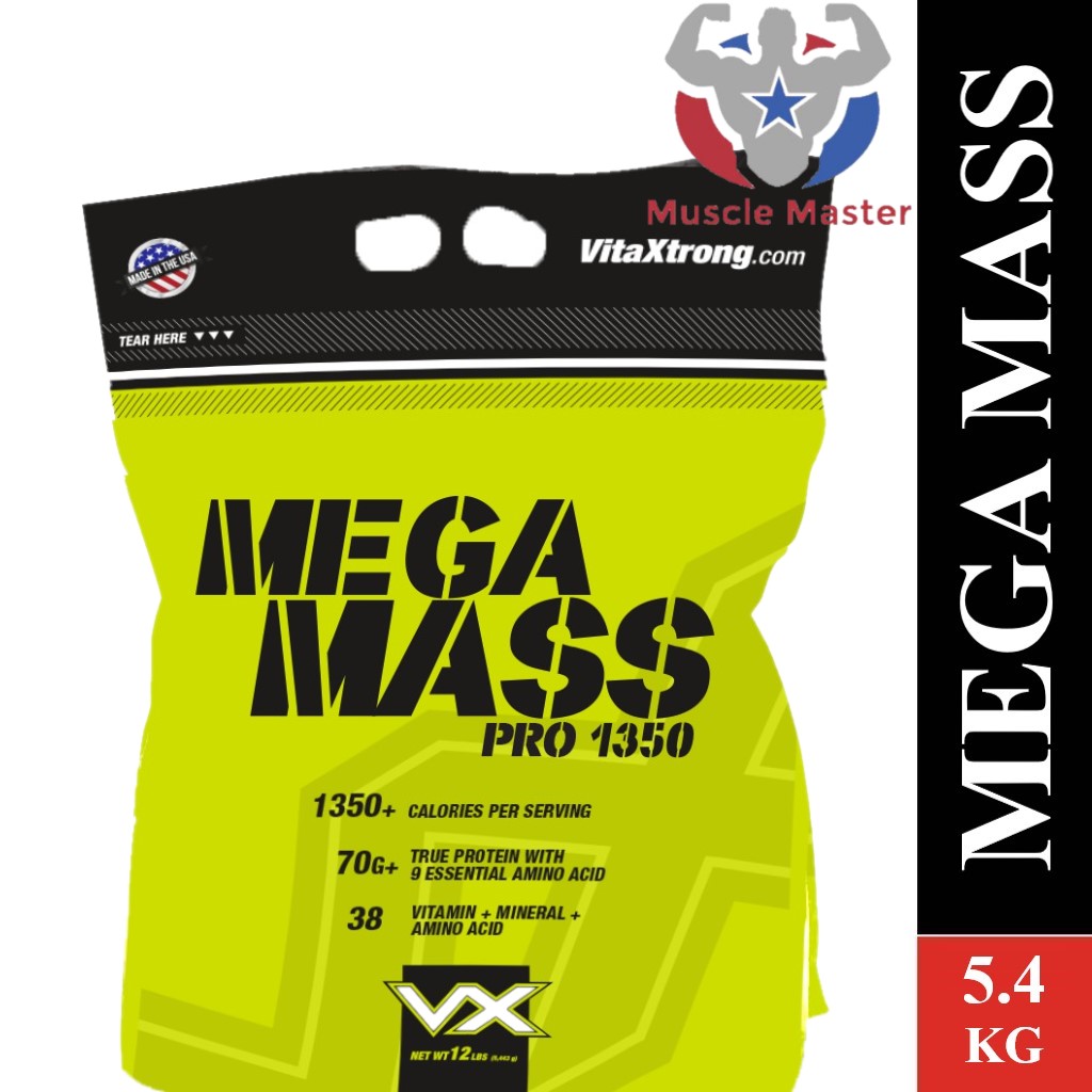 [HCM]Thực Phẩm Bổ Sung Tăng Cân và Cơ Nạc VitaXtrong Mega Mass Xtreme 1350 2.7kg
