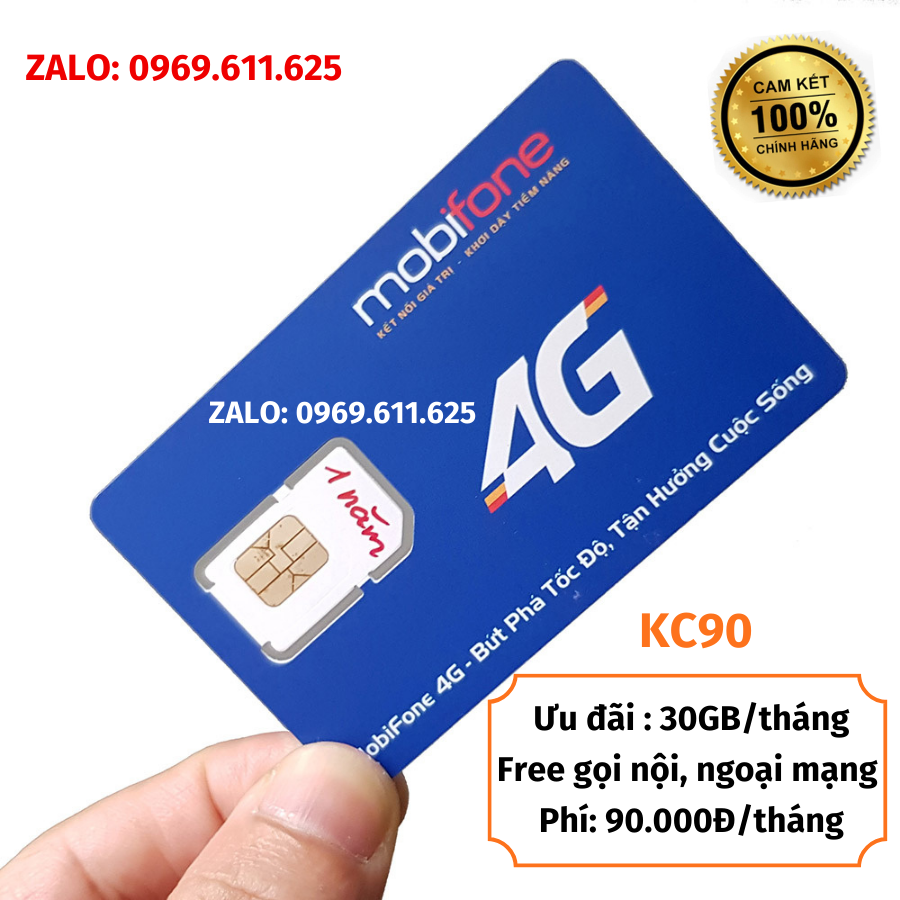 Sim 4G Mobifone Đăng kí Data + Miễn phí ngeh gọi - NA70 - NA90 - NA120 - KC90 - KC120 - KC150 - Sử d