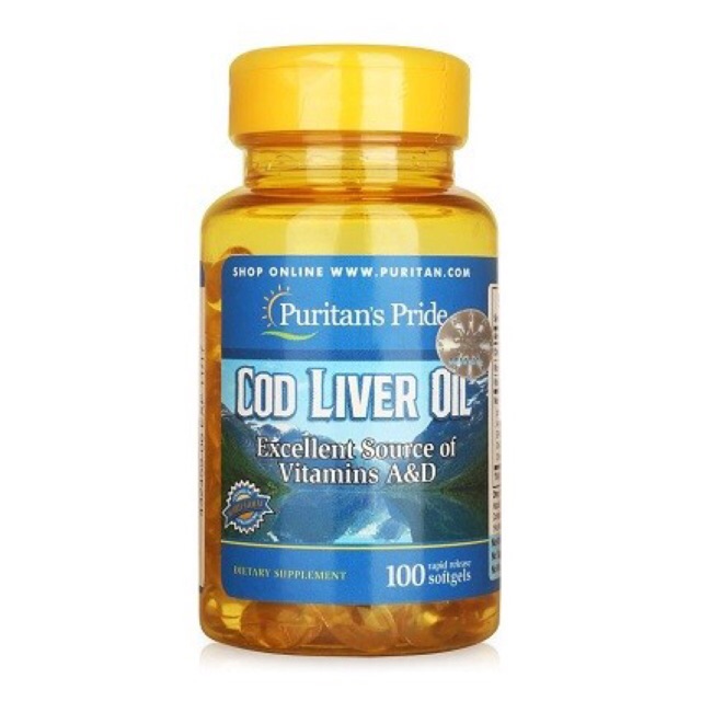 Bổ não sáng mắt - dầu gan cá tuyết cod liver oil 100 viên nang mềm của Puritan's Pride