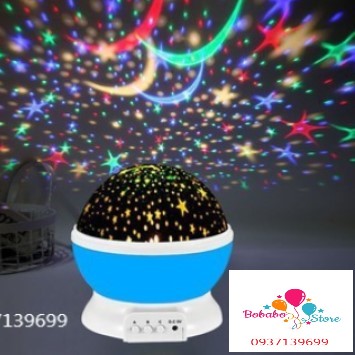 Đèn ngủ xoay 360 độ hình trăng sao- bobabo