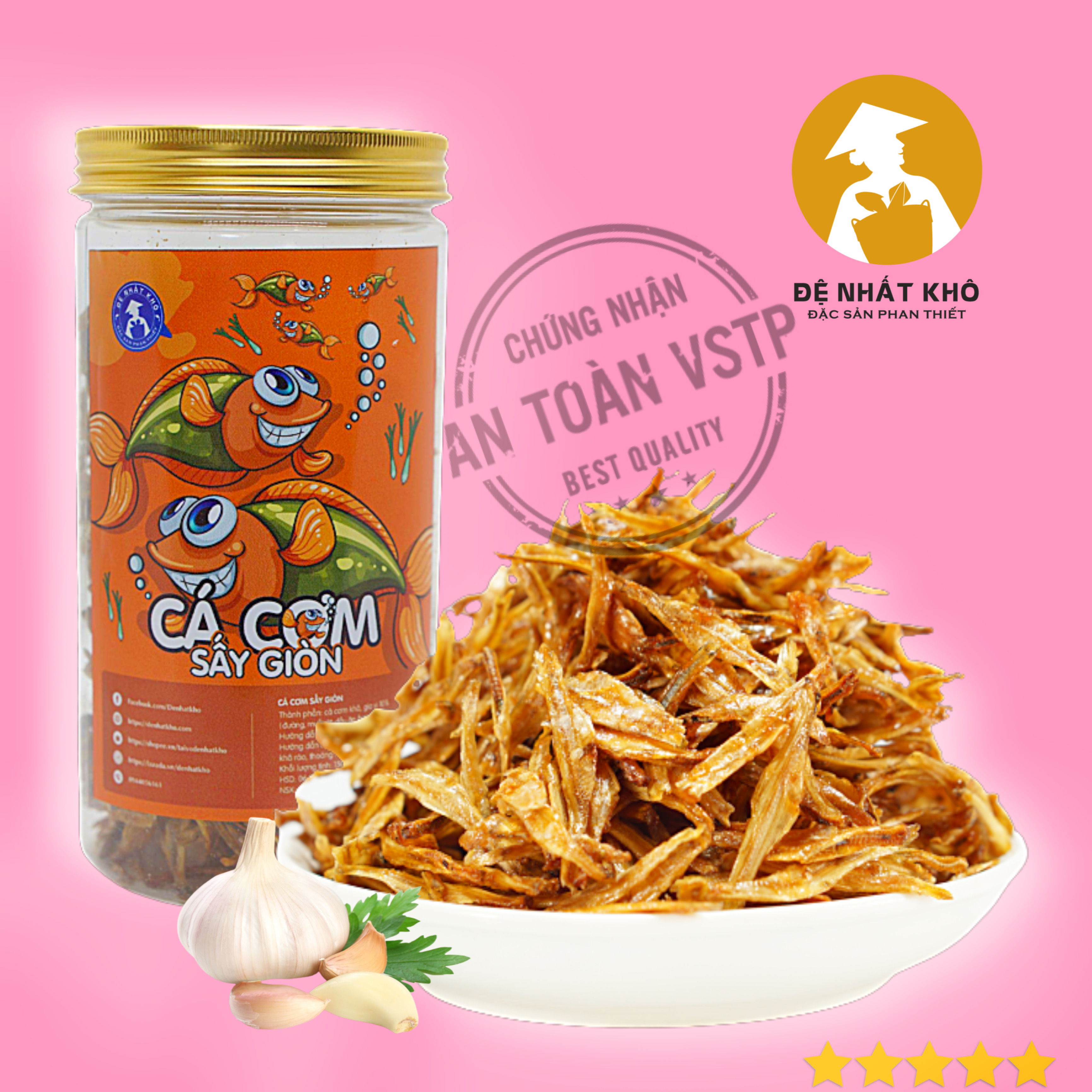 Cá Cơm Khô Sấy Giòn 210g Đệ Nhất Khô, đồ ăn vặt ngon giá rẻ, Đặc Sản Phan Thiết