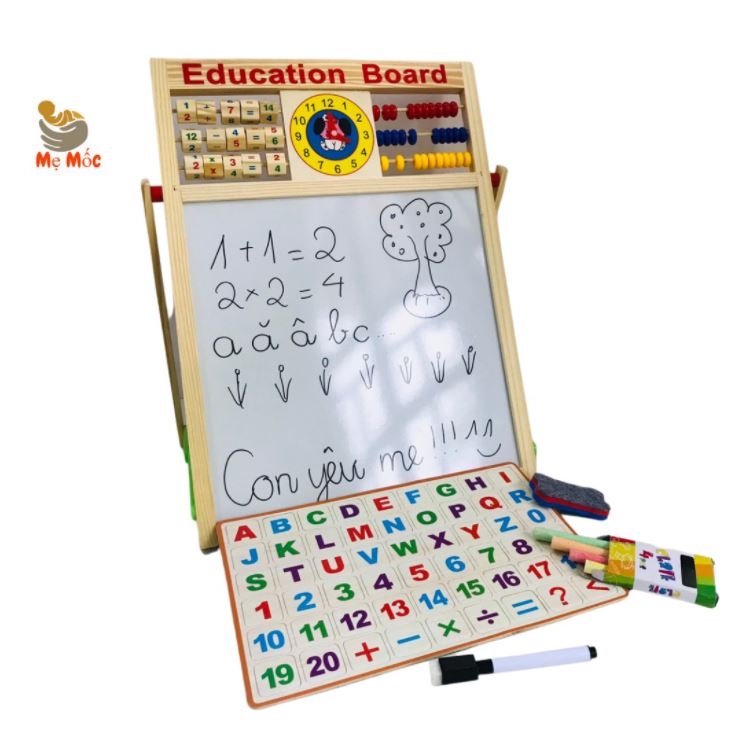 Bảng học ghép số và chữ 2 mặt bằng nam châm, Bảng ghép nam châm thông minh, bé học chữ, học số, học viết - Bống Kids