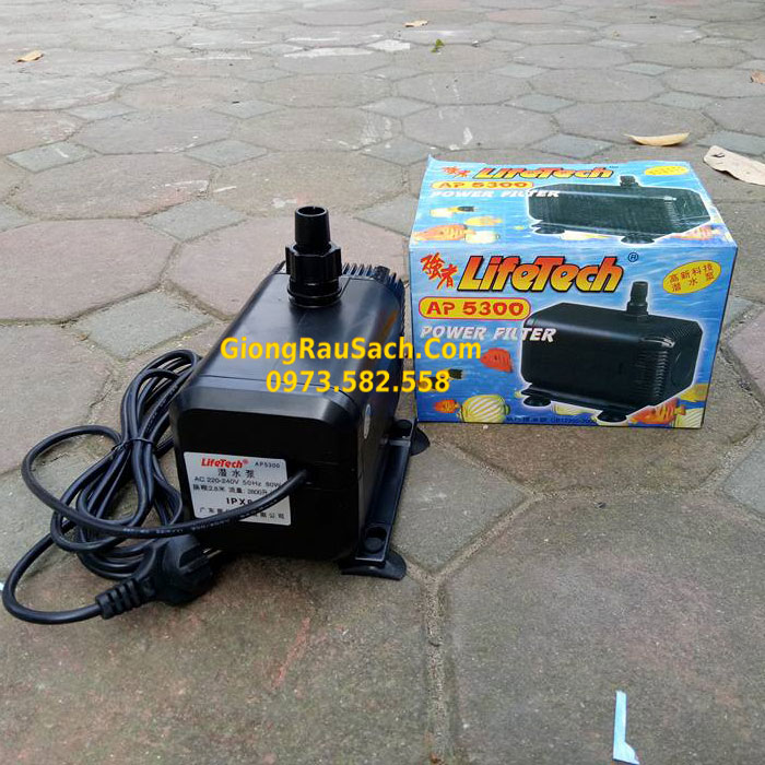 Máy bơm nước hồ bể cá cảnh LifeTech AP5300 Công Suất 75w Đẩy Cao 2.8m 200v 3000L