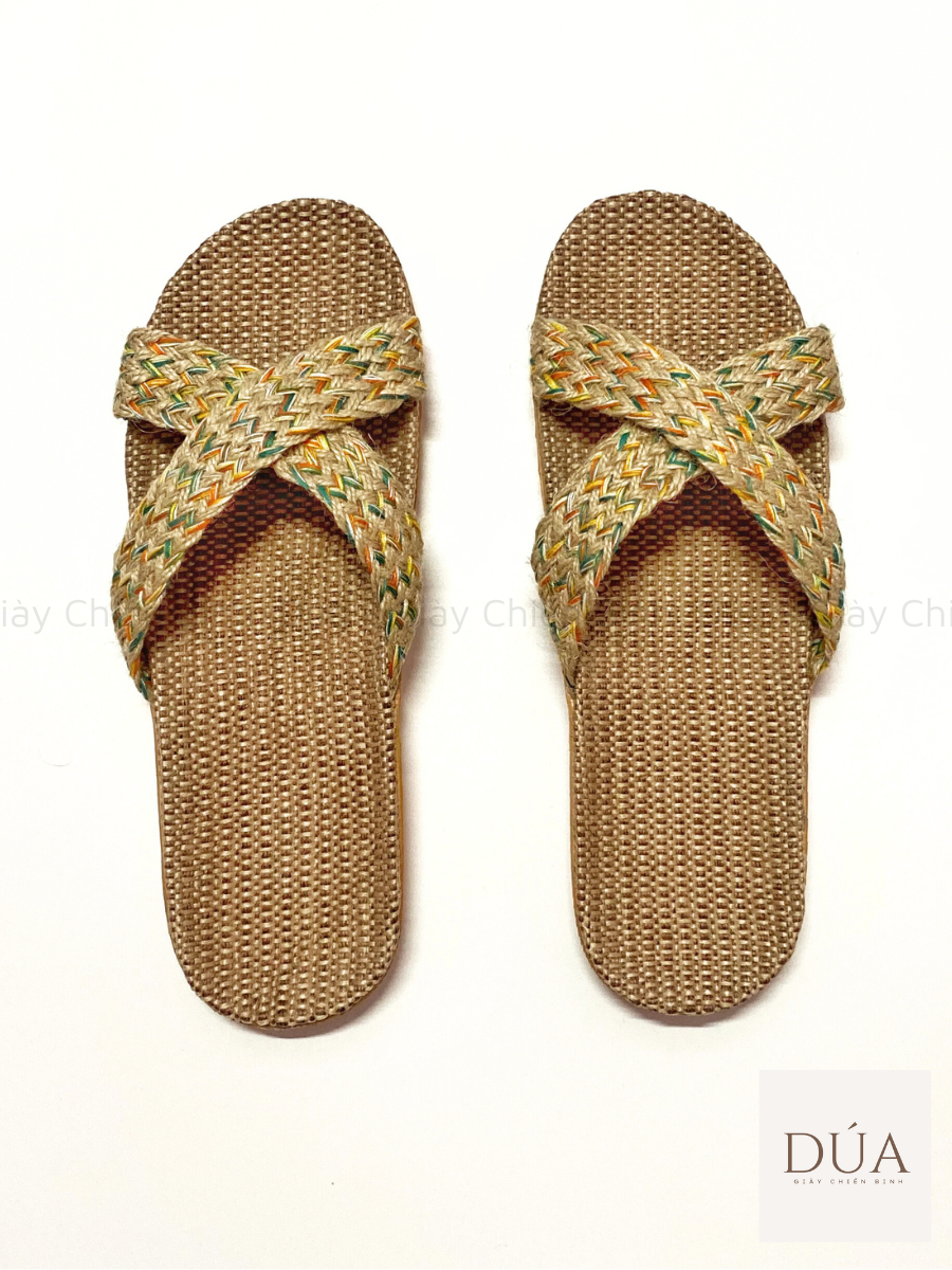 Dép Cói Quai Chéo Tăm Vintage, Dép Đi Biển