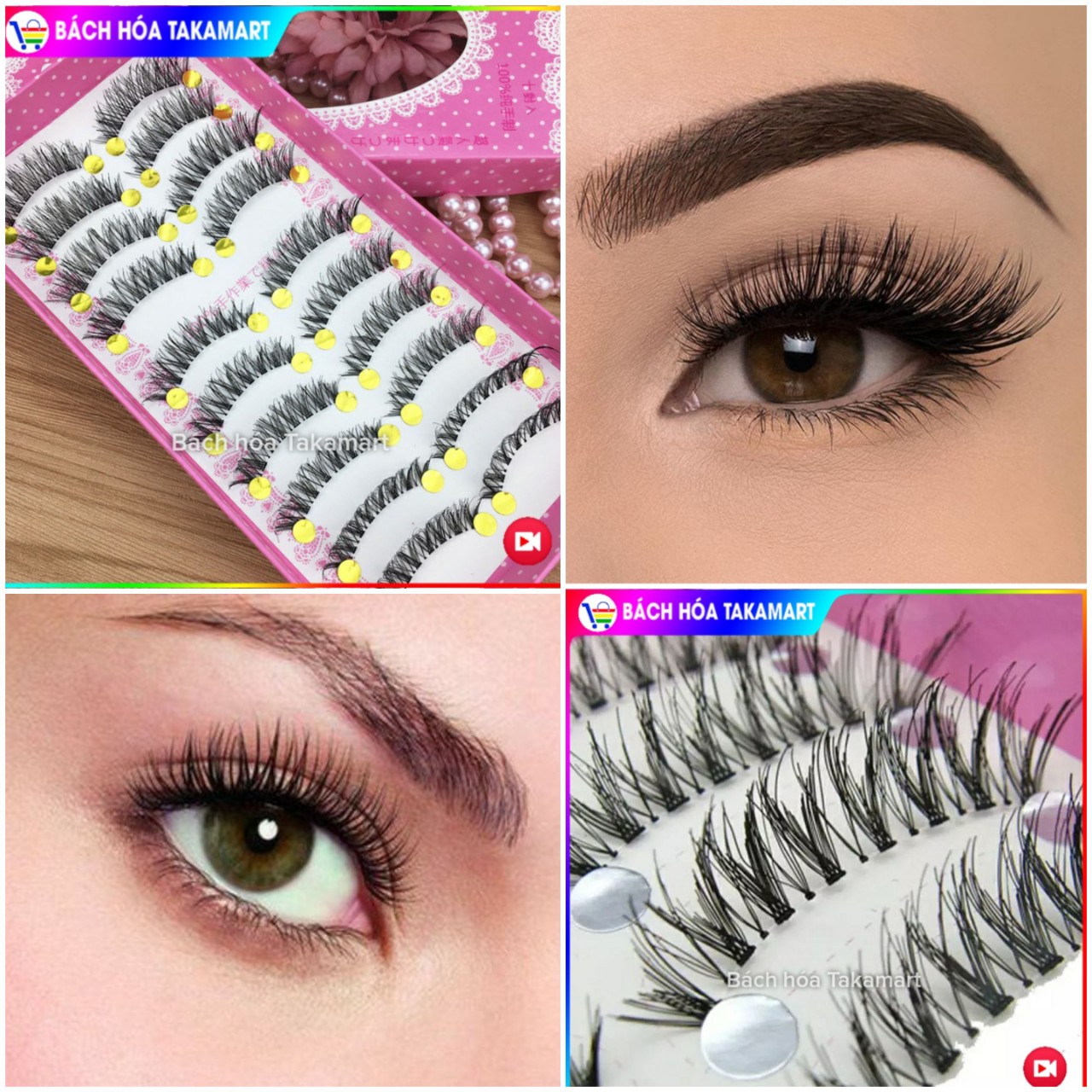 [Video gắn mi] Hộp 10 cặp mi giả CƯỚC GÂN TRONG, lông mi chồn 3D, độc lạ, siêu tự nhiên, mi giả 3D, lông mi giả, lông mi tự gắn, lông mi chồn, lông mi giả mỏng tự nhiên, lông mi giả tách sợi, lông mi HQ, nam châm- Bách hóa Takamart