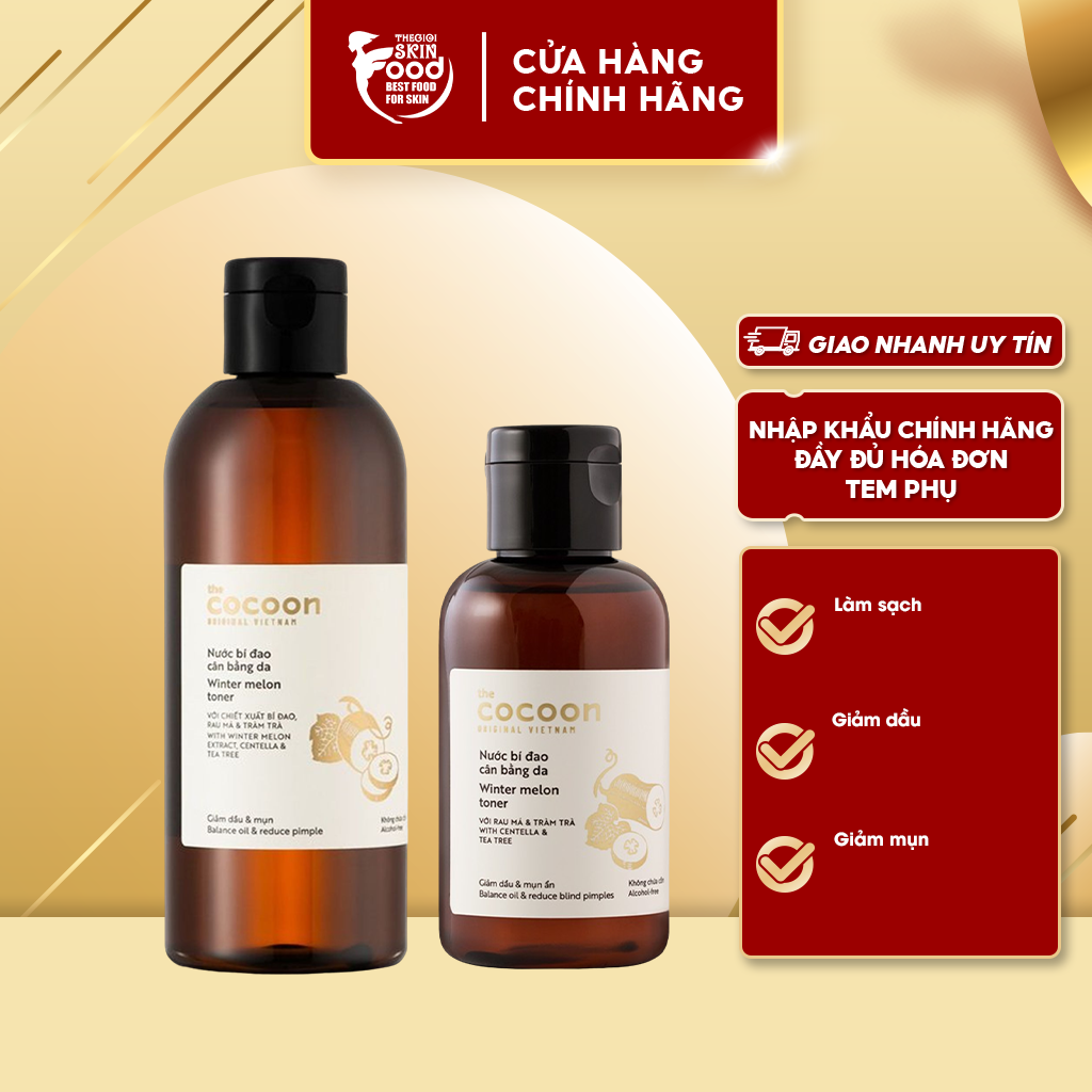 Nước Hoa Hồng Cân Bằng Da Chiết Xuất Bí Đao The Cocoon Winter Melon Toner