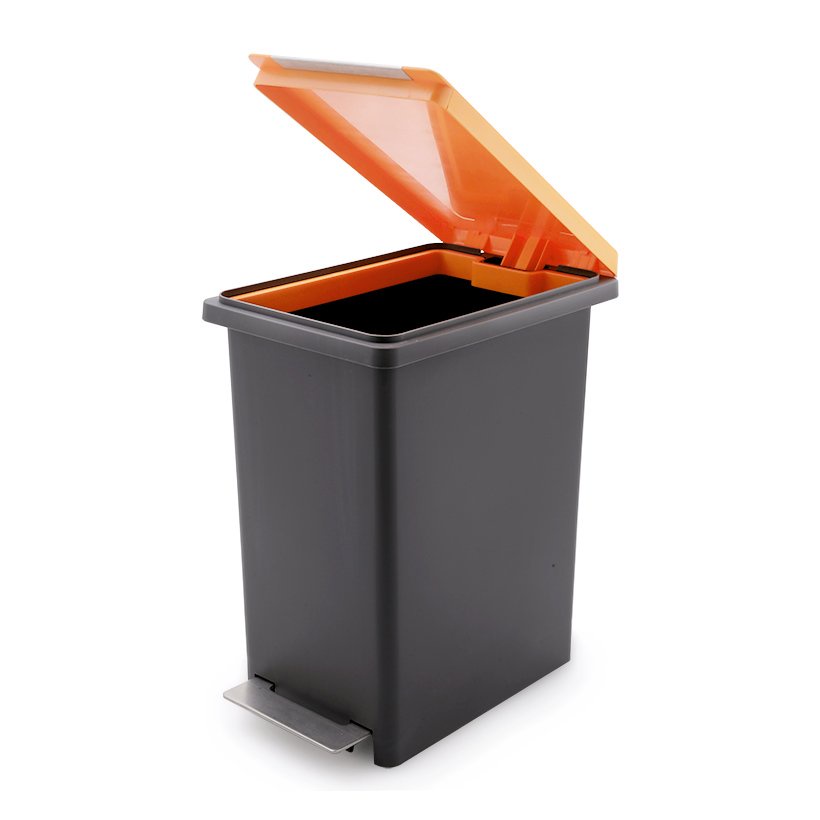 Thùng rác fitis đạp chân - xám đen, xanh, cam 20 lít