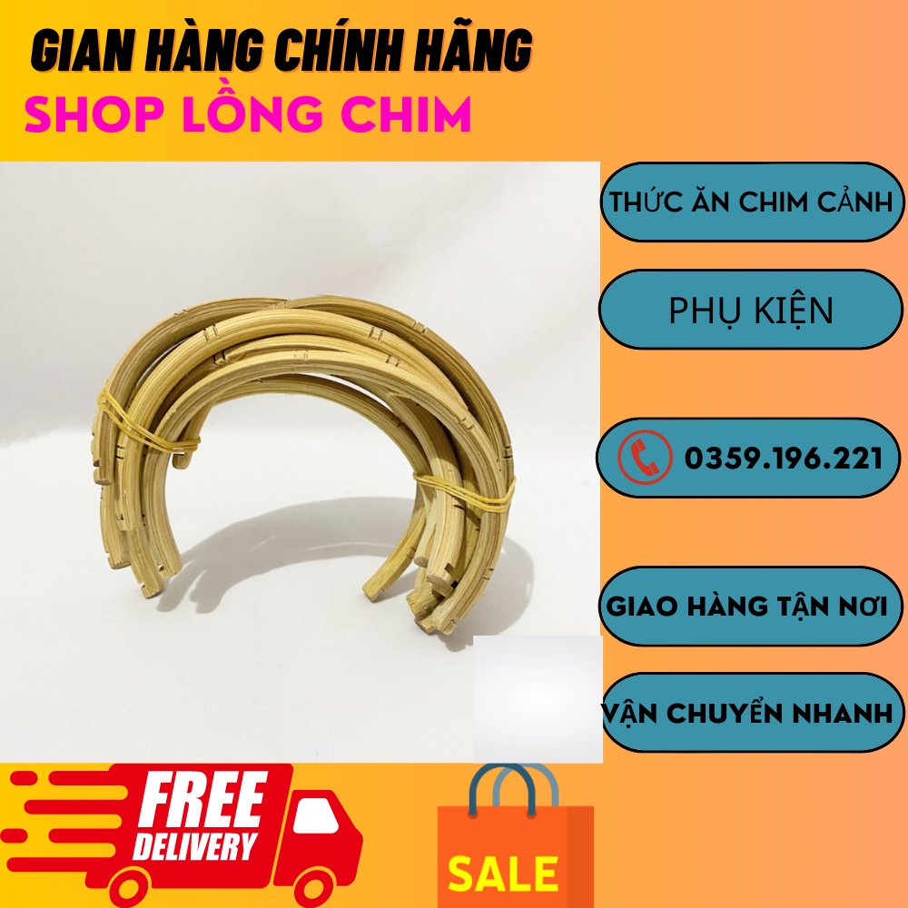  Cầu góc lồng chim Chào Mào giá rẻ chất liệu tre cứng cáp an toàn phù hợp các loại lồng 