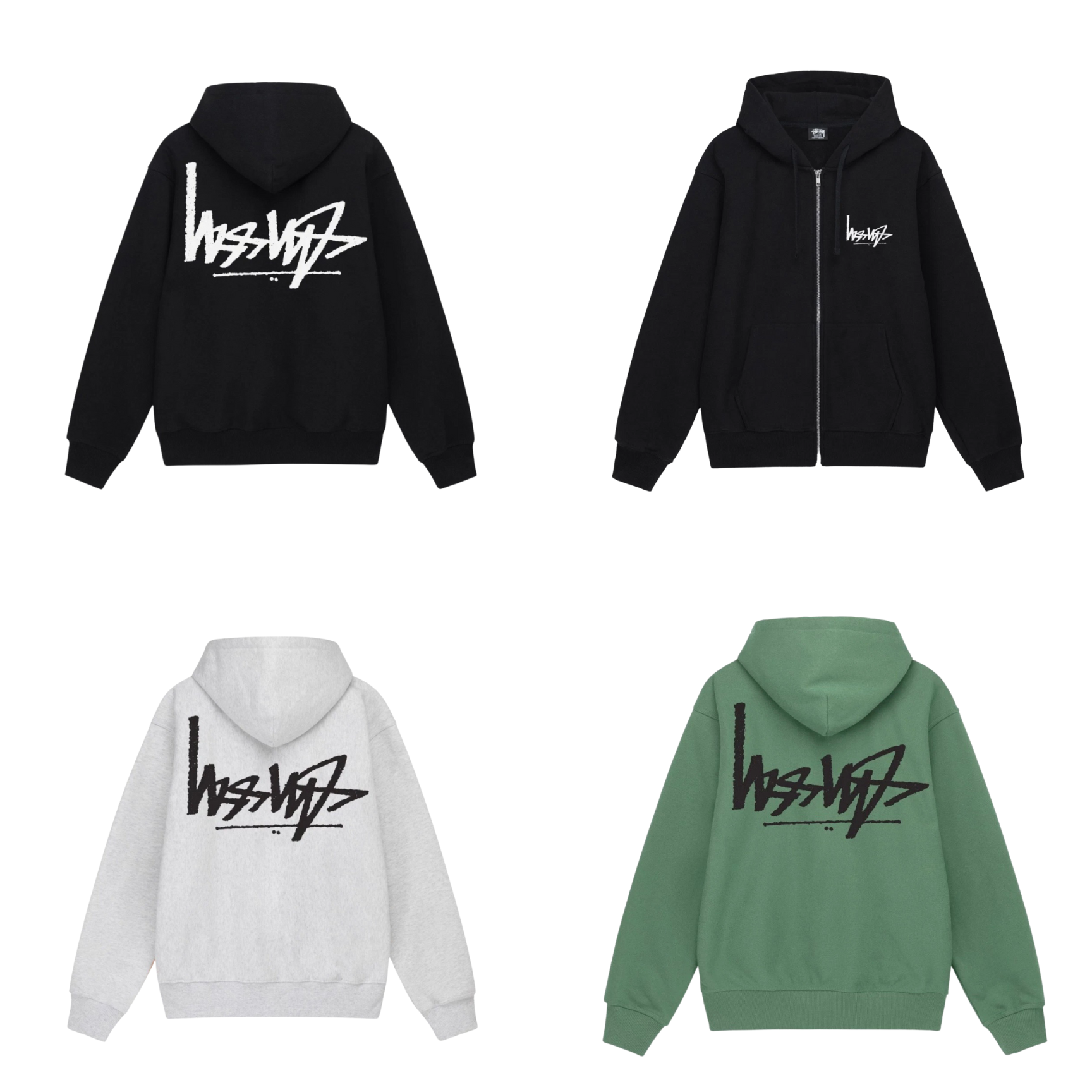 人気即完売」Stussy Flipped Zip Hoodie green トップス パーカー