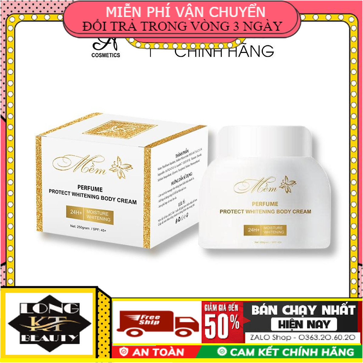 [Chính hãng - Acosmetics -phương Anh ] kem body dưỡng trắng da toàn thân,kem body mềm nước hoa Pháp Phương anh A cosmertics 250gr