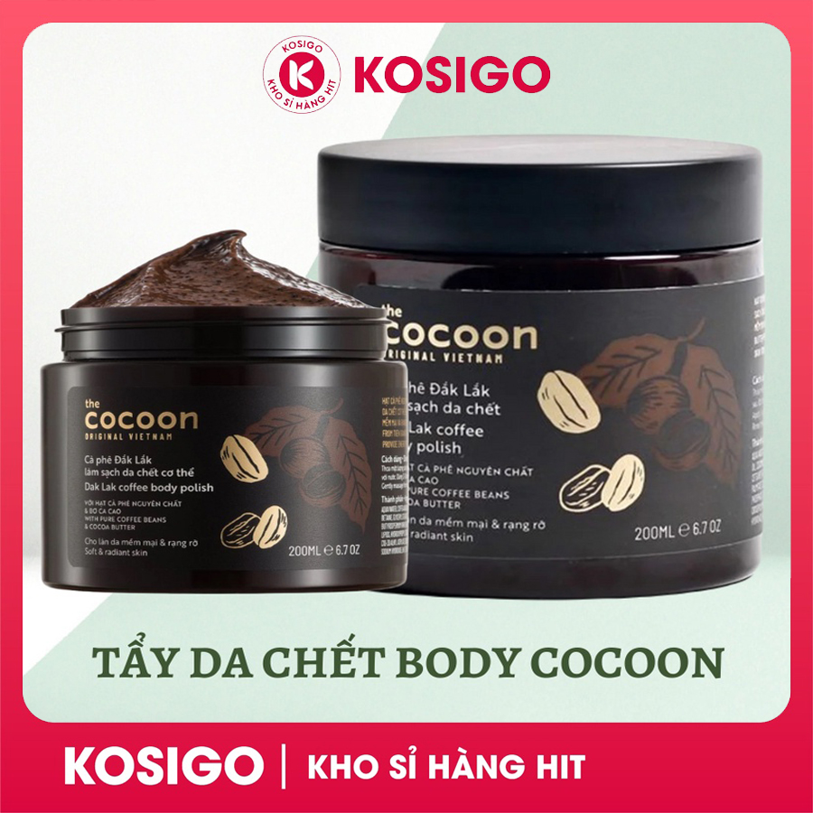 [3 Tặng 1] Tẩy da chết mặt & body The Cocoon cà phê Đắk Lắk hũ 200ml