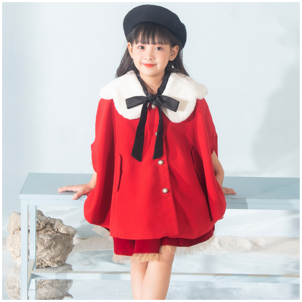 Áo khoác công chúa nỉ bông Princess Cape 137KIDS thiết kế cho bé gái đi chơi
