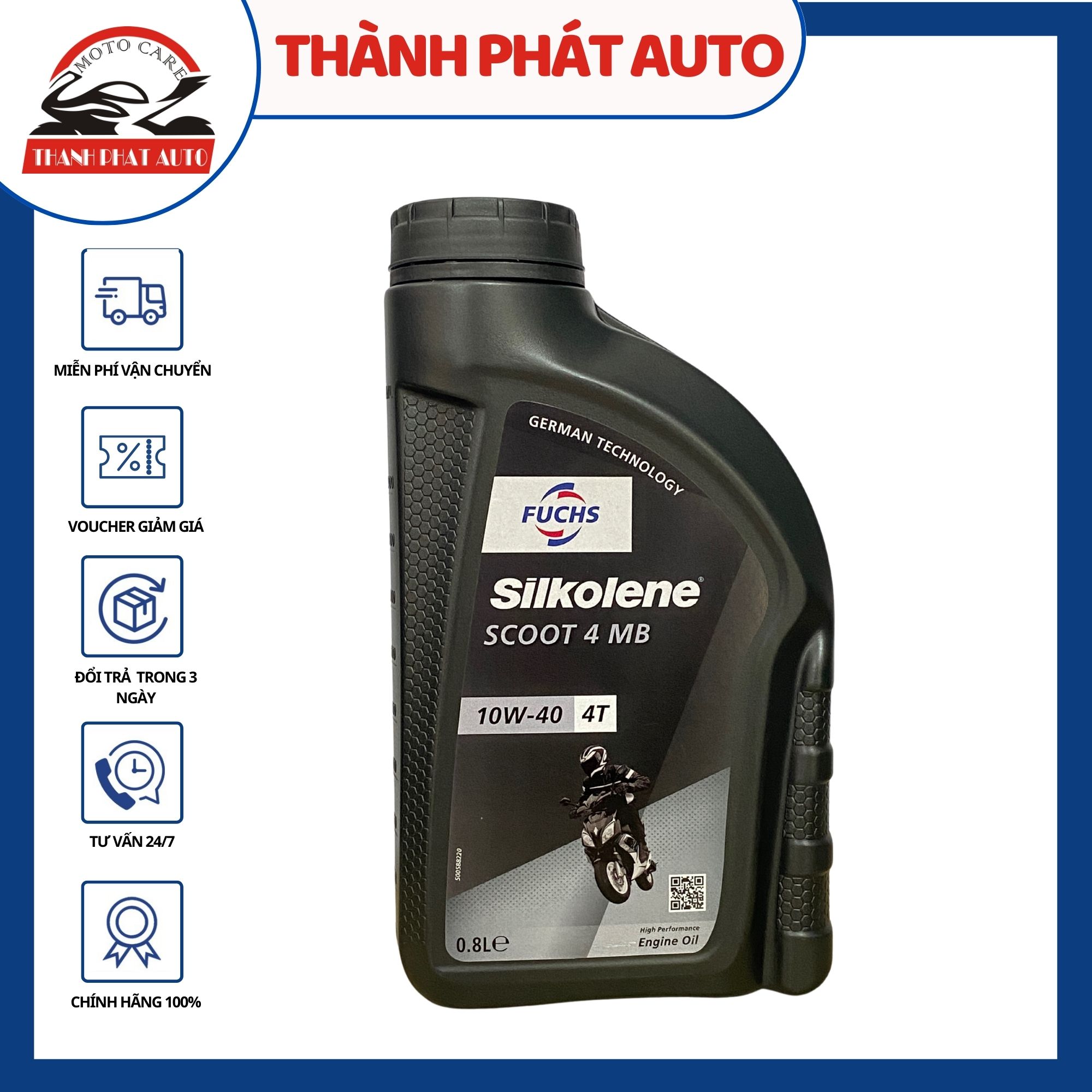 Dầu nhớt cho xe tay ga cao cấp  Fuchs Silkolene Scoot 410W40 0.8l/Indonesia