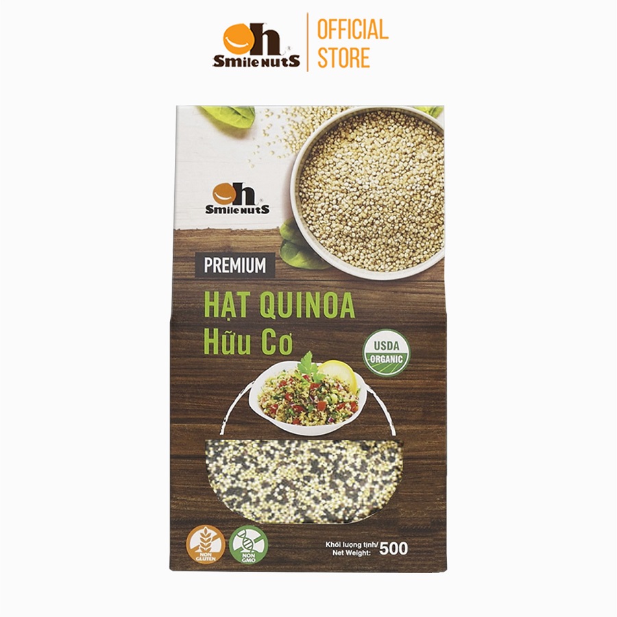 Hạt Quinoa (Diêm mạch) 3 loại Smile Nuts hộp 500g - Gồm Quinoa Trắng, Quinoa Đen và Quinoa Đỏ - Mixed Quinoa Seed Smile Nuts 500g
